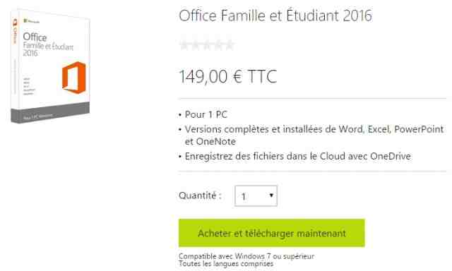Quel Office est compatible avec Windows 7 ?
