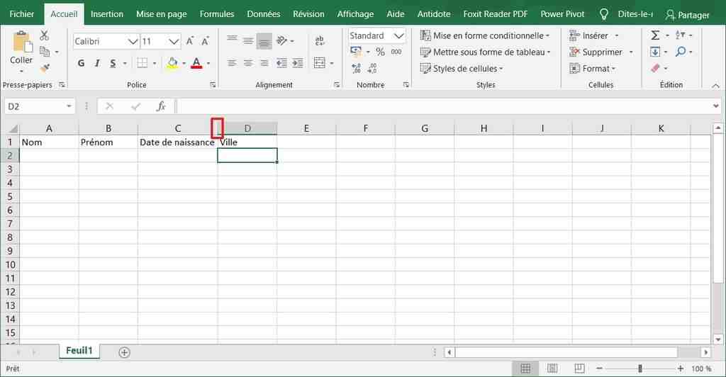 Comment créer un tableau Excel 2010?